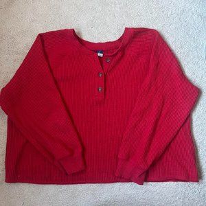 🚨3/$15 Red Old Navy waffle knit sweater